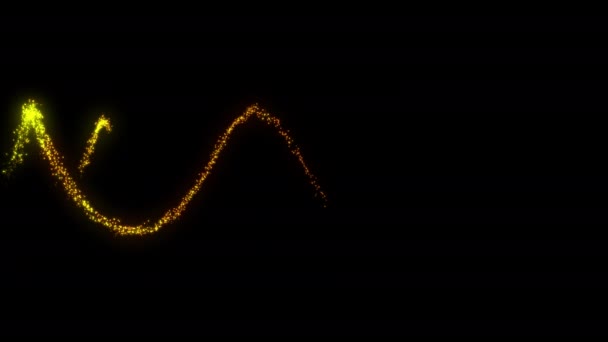 金色的粒子和闪光的循环动画 圣诞节金光闪闪 发光的尘埃之路 — 图库视频影像