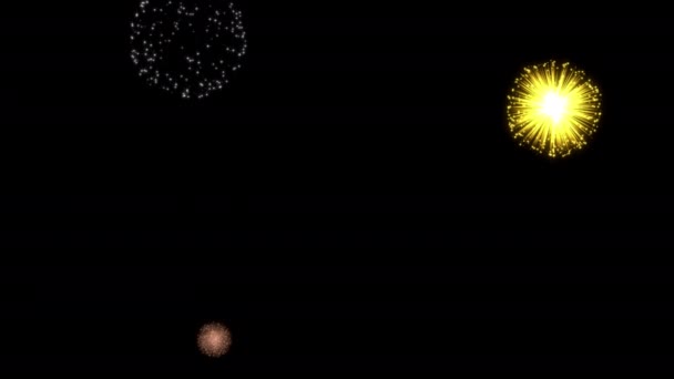 Feux Artifice Vacances Exploser Nouvel Célébration Boucle Transparente Animation Vidéo — Video