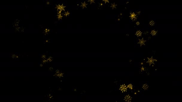 Ramka Płatkami Śniegu Boże Narodzenie Nowy Rok Ramka Pętla Animacja — Wideo stockowe