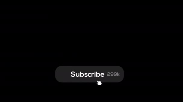 Subscribe Reminder Button Animation Mouse Cursor Transparent Background Alpha Channel — Stock Video
