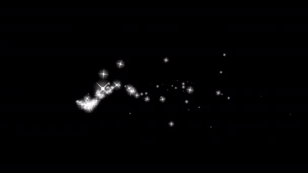 Sparkling Trail Glittering Efeito Partícula Magic Spark Brilho Estrelas Loop — Vídeo de Stock