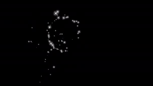 スパークリングトレイルキラキラ粒子効果マジックスパーク輝き星ループアニメーションビデオアルファチャンネルで透明背景 — ストック動画