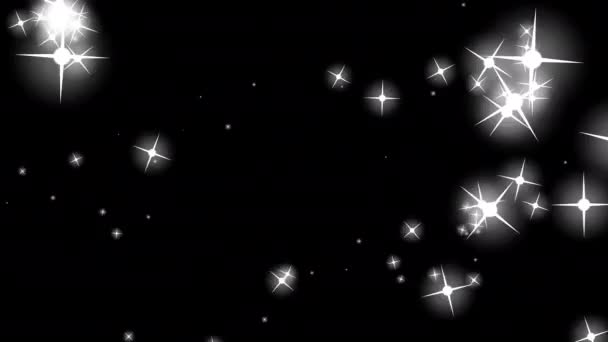 スパークリングトレイルキラキラ粒子効果マジックスパーク輝き星ループアニメーションビデオアルファチャンネルで透明背景 — ストック動画
