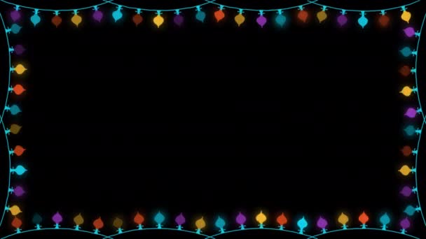 Ampoule Clignotant Cadre Bordure Avec Espace Copie Fête Noël Nouvel — Video