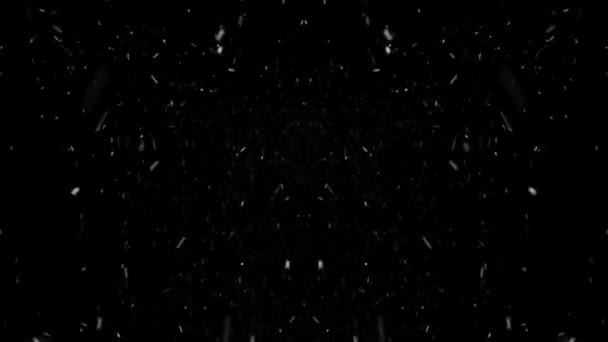 Снігові Пластівці Накладені Чорний Фон Зима Повільно Падаючий Сніговий Ефект — стокове відео