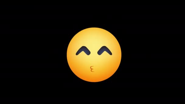 Beso Emoji Icono Lazo Animación Video Fondo Transparente Con Canal — Vídeos de Stock