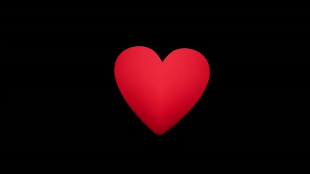Lazo Icono Corazón Rojo Vídeo Animación Fondo Transparente Con Canal — Vídeo de stock