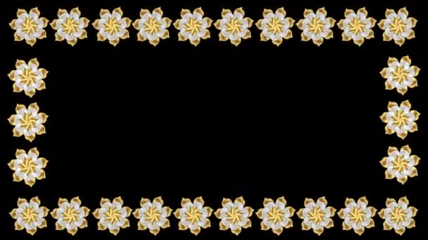 Красива Квіткова Квіткова Рамка Фон Прозорий Фон Альфа Каналом — стокове відео