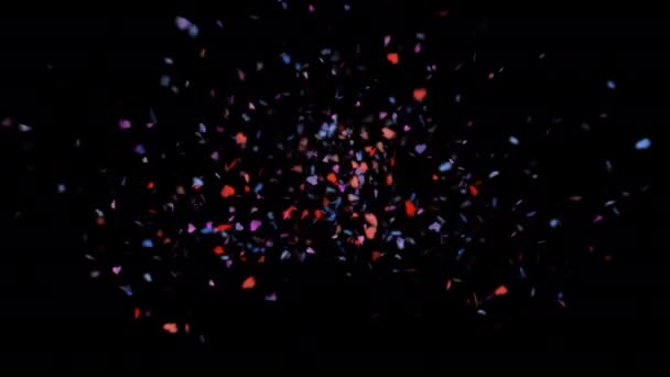 Corazones Confetti Caída Bucle Animación Video Fondo Transparente Con Canal — Vídeo de stock