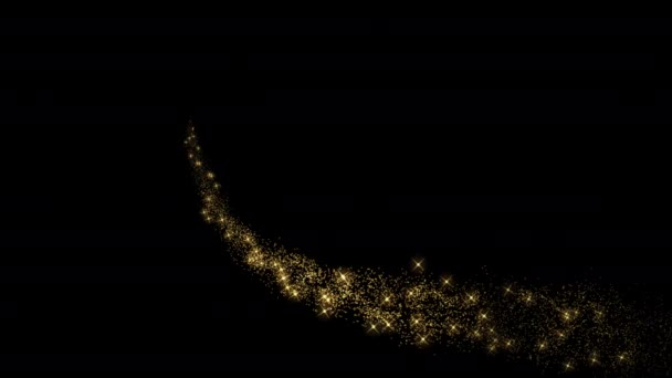 Magi Glitter Partikel Glitter Spår Loop Animation Video Transparent Bakgrund — Stockvideo