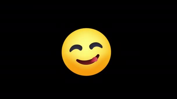 おいしいおいしい絵文字 Emojidex 絵文字デックス アニメ動画を透明背景にアルファチャンネル — ストック動画