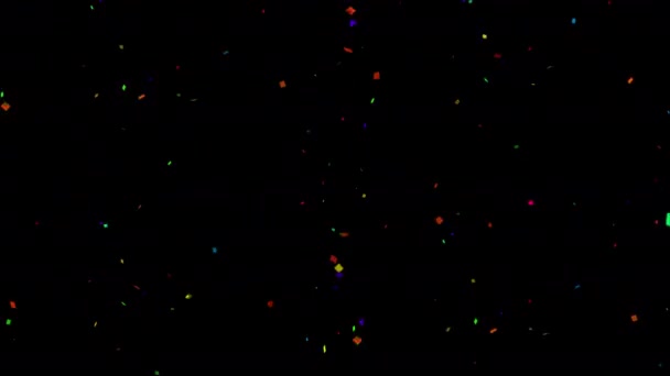 Barevné Confetti Falling Částice Animace Oslava Narozeninová Oslava Výročí Party — Stock video