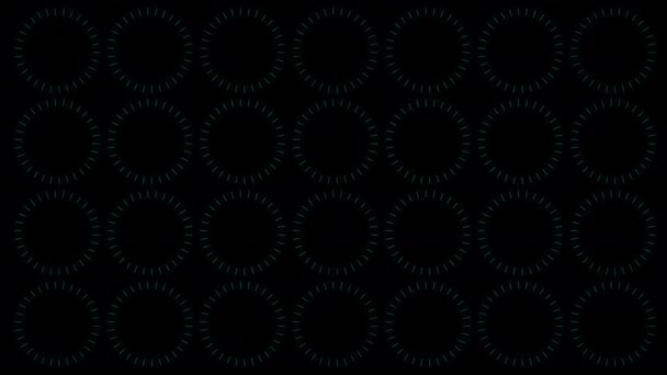 Futuristiska Neonljuscirklar Roterande Animation Abstrakt Bakgrund Med Alfakanal — Stockvideo