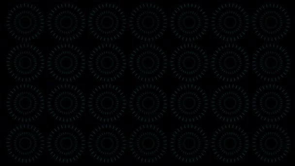 Futuristisch Neonlicht Cirkels Roterende Animatie Abstracte Achtergrond Met Alfakanaal — Stockvideo