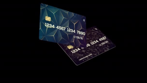 Creditcard Bankkaart Voor Online Betalen Geld Opnemen Animatie Video Transparante — Stockvideo
