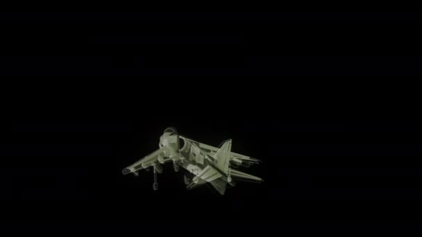 Kampfflugzeug Symbol Nahtlose Schleife Animation Video Transparenten Hintergrund Mit Alpha — Stockvideo