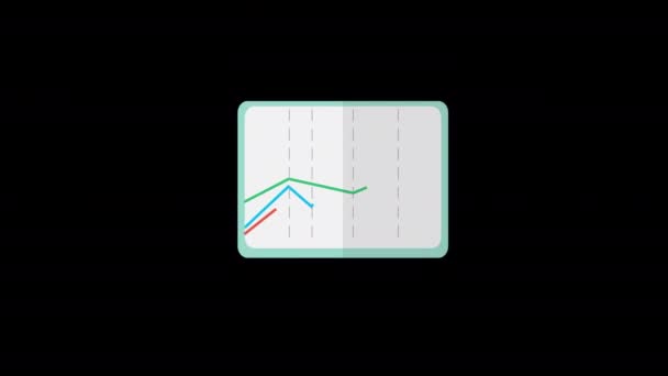 Lijnen Infografische Kaarten Grafiek Animatie Lus Beweging Graphics Video Transparante — Stockvideo