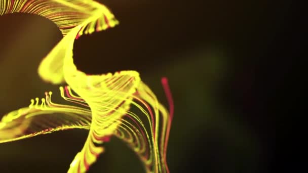 Barevné Futuristické Digitální Vlnové Částice Pohybující Abstraktním Pozadí Animace — Stock video