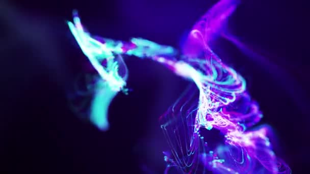 Coloridos Flujos Partículas Ondas Voladoras Digitales Futuristas Moviéndose Animación Abstracta — Vídeo de stock