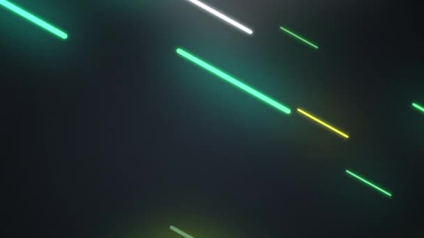 Kleurrijke Futuristische Neon Abstract Licht Gloeiende Technologie Retro Achtergrond — Stockvideo