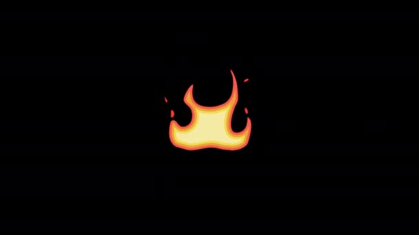 带火焰燃烧回路Fx元素的2D卡通营地消防动画 — 图库视频影像