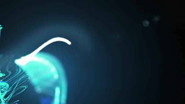Πολύχρωμες Φουτουριστικές Ψηφιακές Ροές Σωματιδίων Που Φέρουν Προχωρώντας Αφηρημένο Animation — Αρχείο Βίντεο