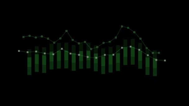 Färgglada Futuristiska Teknik Business Graph Tech Abstrakt Animation Med Alfakanal — Stockvideo