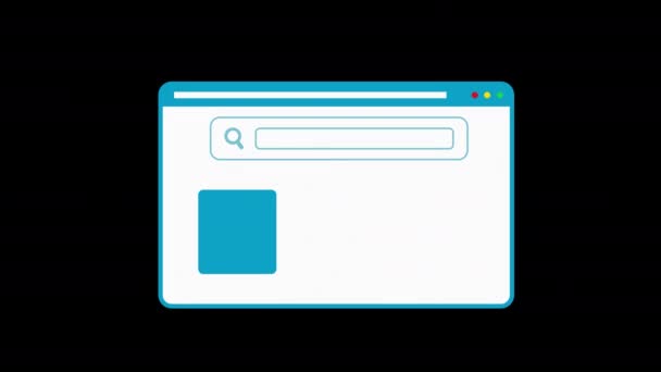 Suche Registerkarte Browser Fenster Animation Transparenten Hintergrund Mit Alpha Kanal — Stockvideo