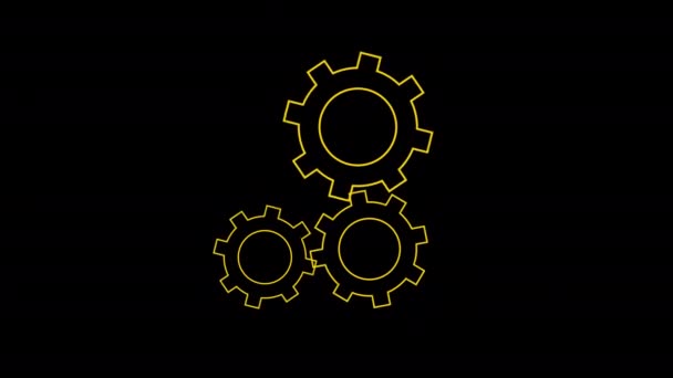 Cogwheel Ingranaggio Icona Animazione Loop Grafica Movimento Video Sfondo Trasparente — Video Stock