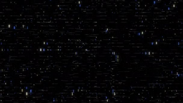 Futuristické Hexadecimální Velkoplošné Animace Binárního Kódu Průhledným Pozadím Alfa Kanálem — Stock video