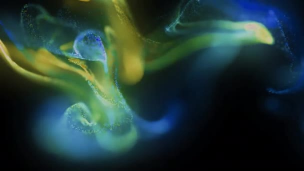 Цикл Анимации Фон Красочными Взрывами Частиц Морозные Эффекты Тумана Дыма — стоковое видео