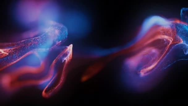 Een Lus Animatie Achtergrond Met Kleurrijke Deeltjes Explosies Ijzige Mist — Stockvideo