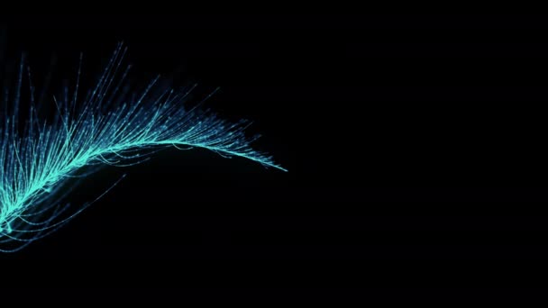 Futurystyczne Linie Światłowodowe Flowing Moving Effect Abstrakcyjna Animacja Pętli Czarnym — Wideo stockowe