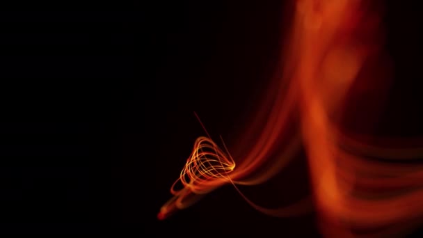Футуристичні Лінії Частинок Оптичного Волокна Поточний Або Рухомий Ефект Абстрактна — стокове відео