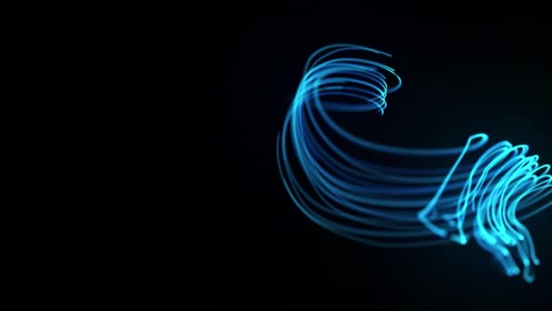 Líneas Futuristas Partículas Fibra Óptica Efecto Flujo Movimiento Animación Bucle — Vídeo de stock