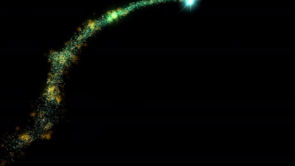 Işıl Işıl Yıldız Tozu Parçacık Sihirli Kuyruk Döngüsü Animasyon Videosu — Stok video
