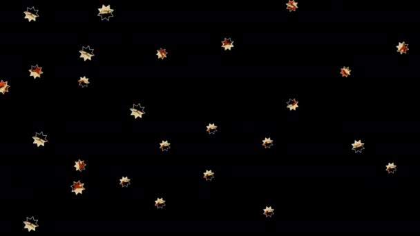 Αστέρια Περιστρεφόμενο Βρόχο Animation Κανάλι Άλφα — Αρχείο Βίντεο