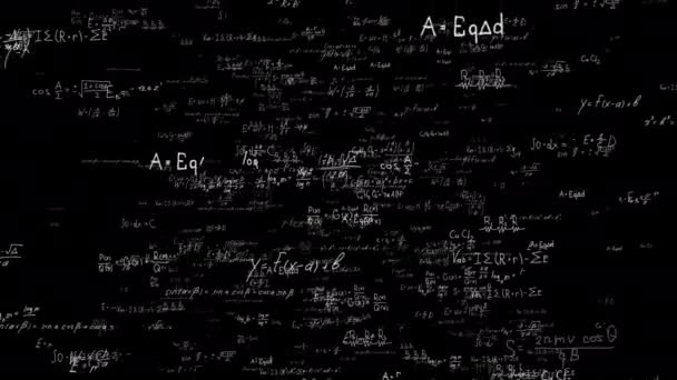 Mathematische Gleichungen Und Diagramme Animation Eines Abstrakten Naturwissenschaftlichen Mathematischen Hintergrunds — Stockvideo