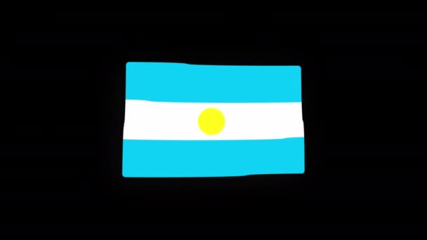 Národní Argentina Vlajková Země Ikona Bezproblémová Smyčka Animace Waving Alpha — Stock video