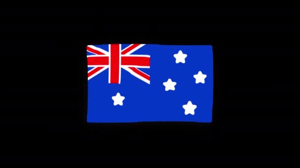 Bandera Australia Nacional Icono Del País Seamless Loop Animación Ondeando — Vídeos de Stock