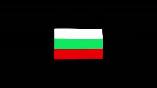 Nationale Bulgaria Vlag Land Pictogram Naadloze Lus Animatie Zwaaien Met — Stockvideo