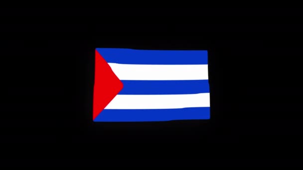 Ulusal Küba Bayrağı Ülke Simgesi Kusursuz Döngü Animasyonu Alpha Channel — Stok video