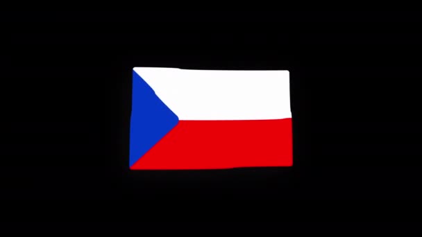 National Czech Republic Bandeira País Ícone Seamless Loop Animação Acenando — Vídeo de Stock