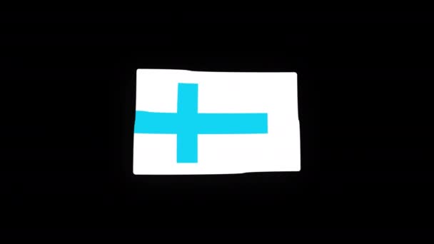 Ícone País Bandeira Finlândia Nacional Animação Loop Sem Costura Acenando — Vídeo de Stock