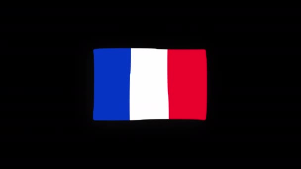 National France Flag Country Icon Seamless Loop Animation Waving Alpha — Stock Video