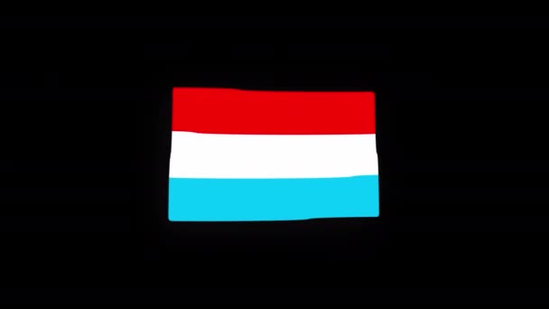 National Luxembourg Bandiera Paese Icona Seamless Loop Animazione Saluto Con — Video Stock