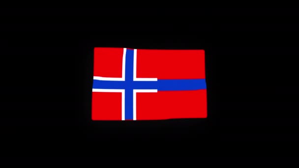 Nationaal Noorwegen Vlag Land Pictogram Naadloze Lus Animatie Zwaaien Met — Stockvideo