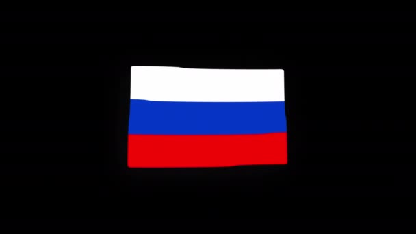 National Russia Flag Country Icon Seamless Loop Animation Waving Alpha — Stock Video