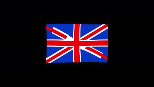 Εθνική Σημαία Του Ηνωμένου Βασιλείου Χώρα Εικονίδιο Seamless Loop Animation — Αρχείο Βίντεο