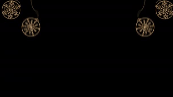 クリスマスゴールデンボールハンギングデザイン要素 アルファチャンネル透明な背景を持つ装飾アニメーション — ストック動画